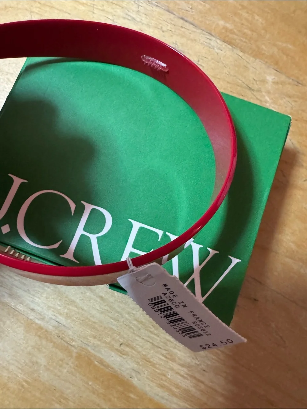 NWT J.Crew Tortoise Headband in Vibrant Red (Item AZ800) Handmade in France